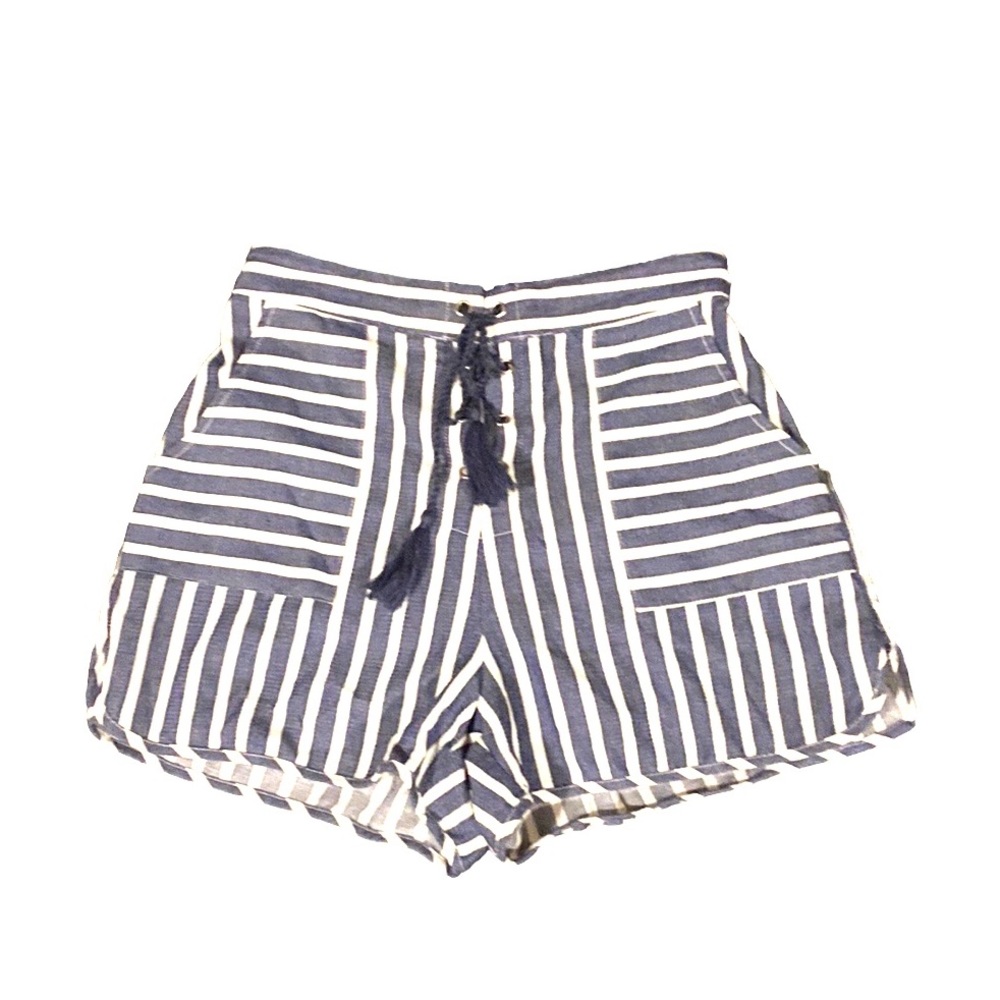 Tamara Striped Cotton Elastic Waist Shirts S
